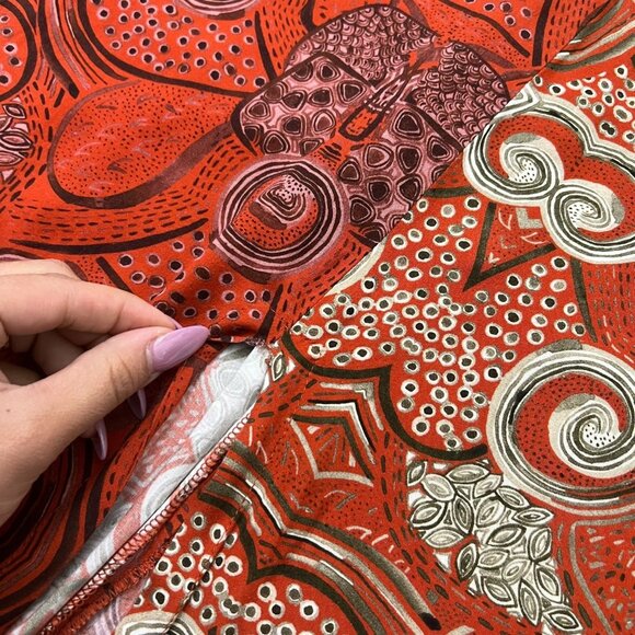 Refazenda Brazilian Tribal Print Midi Dress Orange XS Tropical Resort‎ Boho - Picture 10 of 10